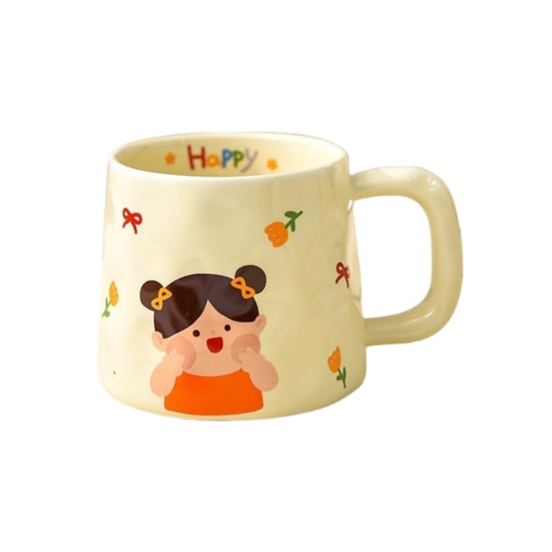 380Ml Ceramic Cartoon Family Breakfast Milk Cup