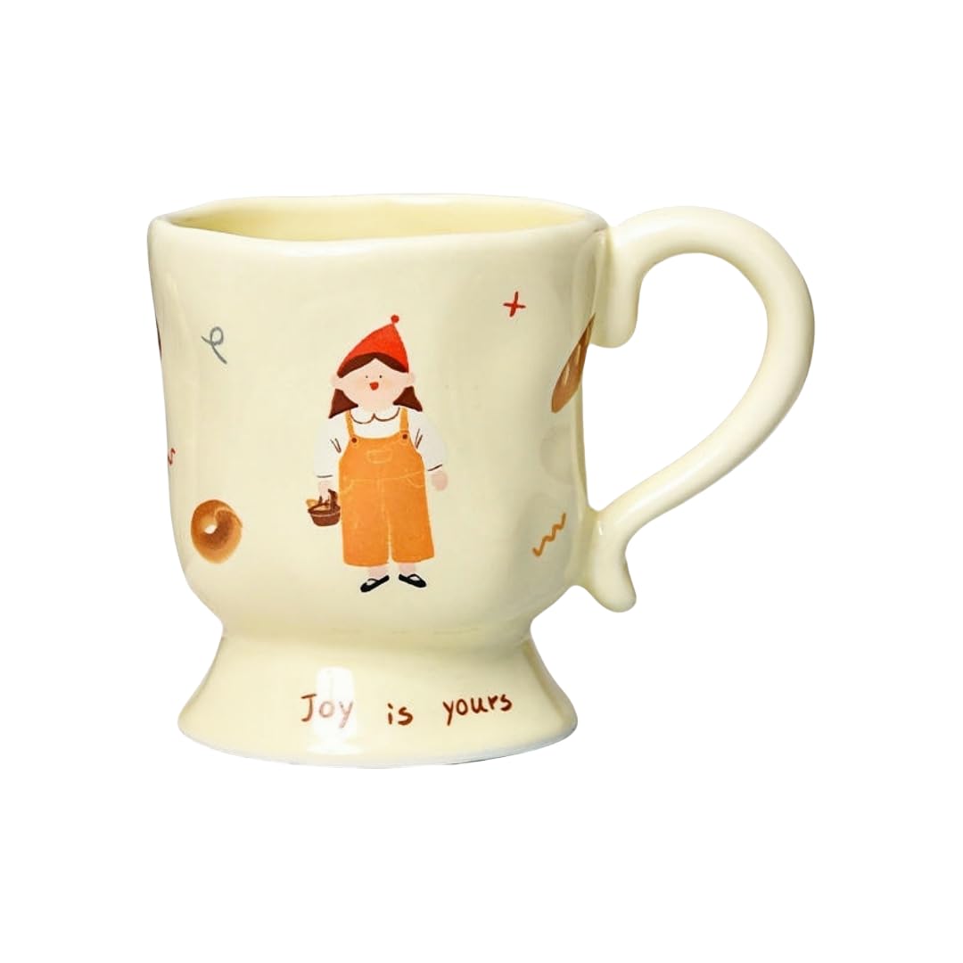300Ml Ceramic Oatmeal Breakfast Milk Cup For Couples