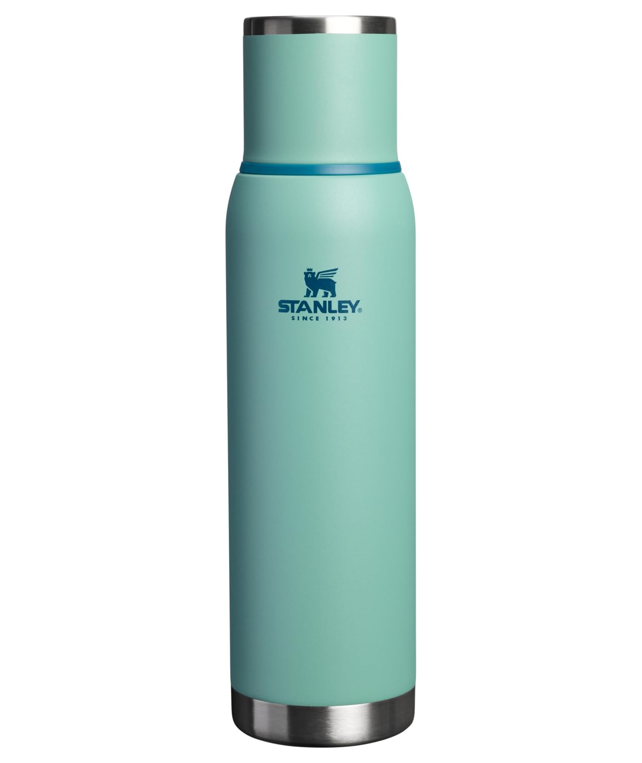 Stanley Adventure-To-Go Vacuum Bottle 25 oz | Wide Mouth with Leakproof Cup Lid | Keep Drinks Hot or Cold | Packable for Travel | Insulated Stainless Steel Thermal Bottle | BPA-Free | Frost White