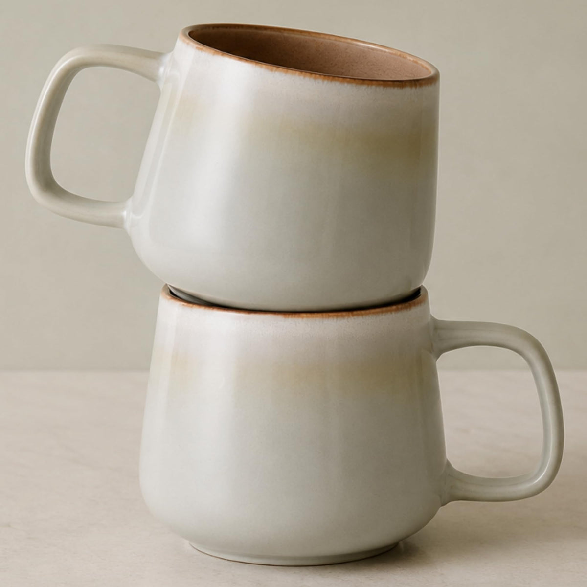Ava Nord Large Stoneware Ceramic Coffee Mugs Set of 4 | 16 oz | Sage Ash | Lead-Free, Non-Toxic, Freezer - Microwave & Dishwasher Safe, Comfortable Handle, Aesthetic Nordic Design for Latte, Tea