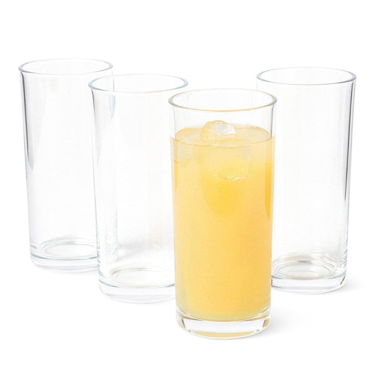 Amazon Basics Drinking Glasses, Dishwasher-Safe, 4-Piece Set, 11 oz.