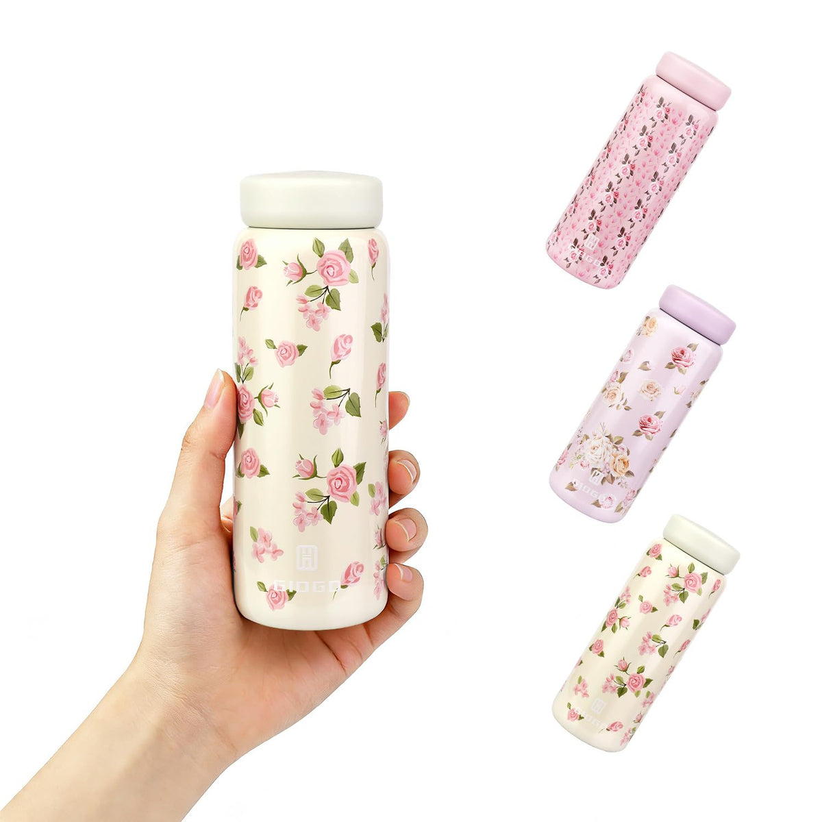 Small Thermo Bottle Mini Vacuum Insulated Water Bottle 200ml/6.8oz Water Flask Stainless Steel Thermal Water Bottles Thermo for Hot and Cold Drinks for Purse Handbag Pocket (Black)