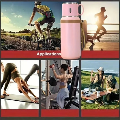 29 oz Stainless Steel Insulated Durable Water Bottle with Carry Strap, Portable Travel Flask for Hot and Cold Drinks, Outdoor Drinkware for Camping, Cycling, Home, and Office, Insulated Water Bottles #GLOBAL PICKS