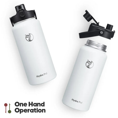 HydroPal 64oz Insulated Stainless Steel Water Bottle, Half Gallon, 2-in-1 Lid (Chug & Straw), Double-Walled Vacuum, Leak-Proof, Wide Mouth, Drinkware #Summervibes