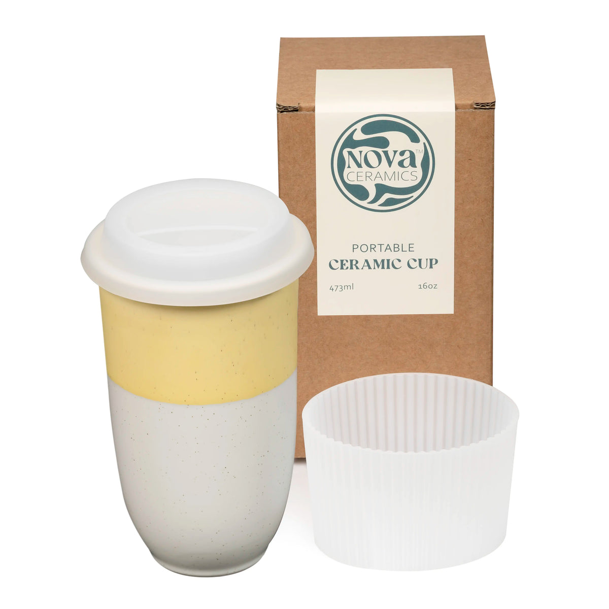 Nova Ceramics Travel Mugs - 12oz & 16oz - 26 Nature-Inspired Handmade Designs - Microwave & Dishwasher Safe, Perfect for On-the-Go Coffee Lovers