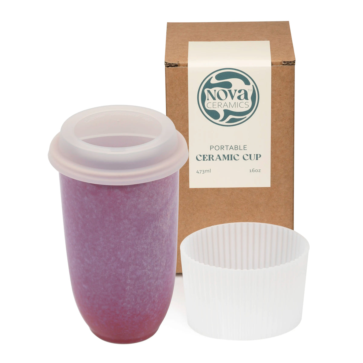 Nova Ceramics Travel Mugs - 12oz & 16oz - 26 Nature-Inspired Handmade Designs - Microwave & Dishwasher Safe, Perfect for On-the-Go Coffee Lovers