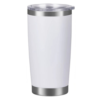 LMMAKE 1PC 20oz Portable Wide Mouth Reusable Thermos Cup, Double-Wall Vacuum Insulated Stainless Steel Flask with Powder-Coated Lid, Kitchenware Drinkware for Hot & Cold Drinks