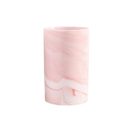 Creative ceramic cup office breakfast milk cup home hotel water cup marble mouthwash cup. (Stone pattern & White)