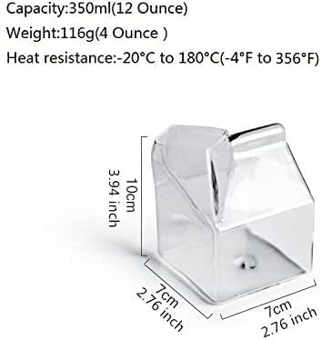Mini Milk Creamer Carton Container - Half Pint Glass Milk Cups Coffee & Juice Glasses - Collect Bottles
