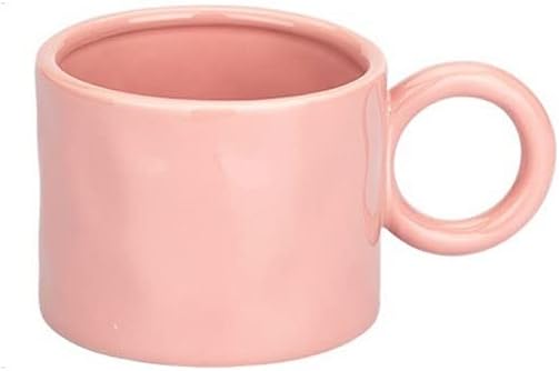 Breakfast Milk Oatmeal Cup With Round Handle Home Drinking Cup Microwave(Creamy White) (Roze)
