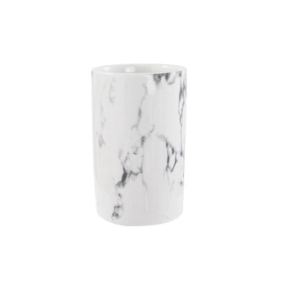 Creative ceramic cup office breakfast milk cup home hotel water cup marble mouthwash cup. (Stone pattern & White)