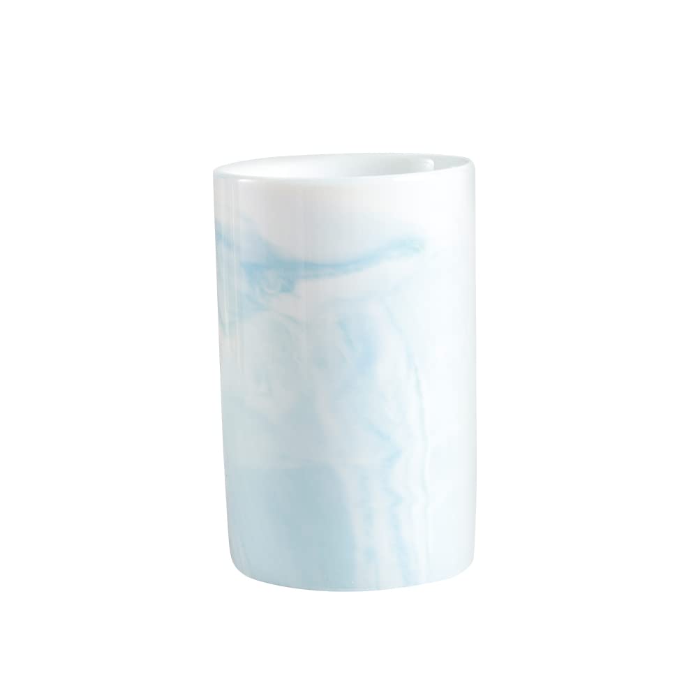 Creative ceramic cup office breakfast milk cup home hotel water cup marble mouthwash cup. (Stone pattern & White)