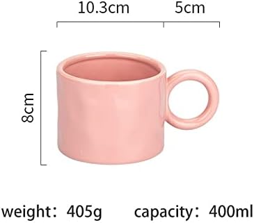 Breakfast Milk Oatmeal Cup With Round Handle Home Drinking Cup Microwave(Creamy White) (Roze)