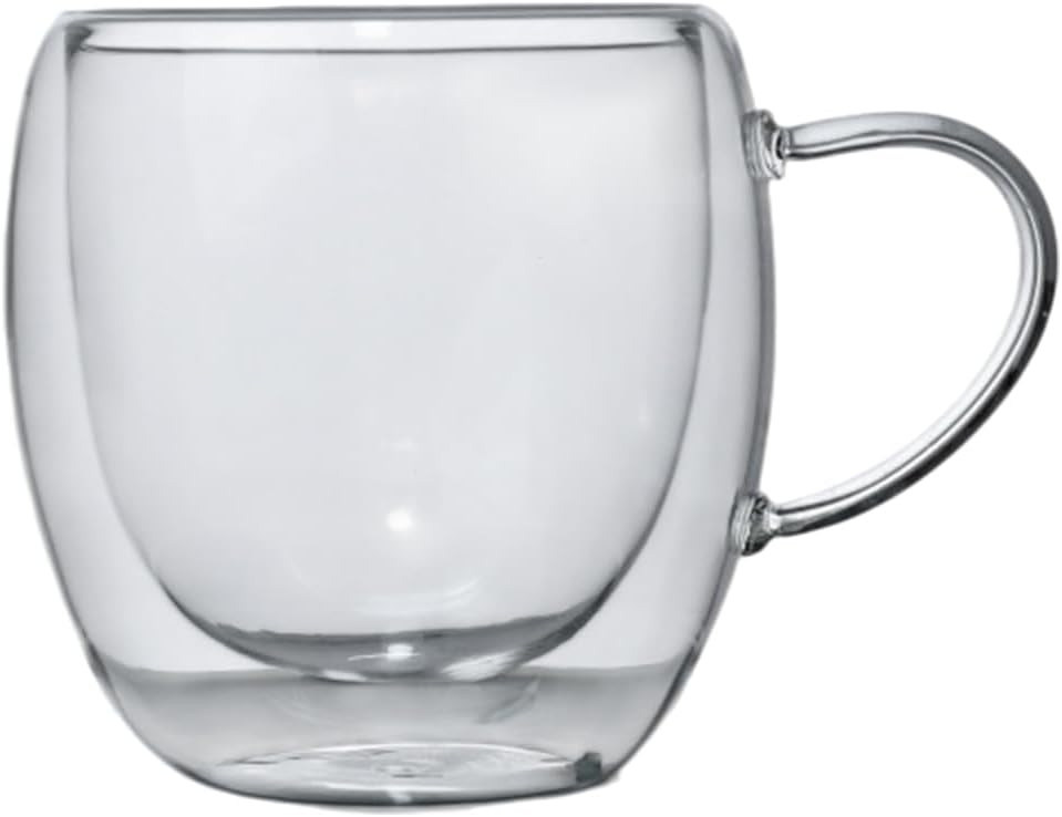 Good Morning Glass Cup with Handle - Microwave Safe, Reusable Breakfast & Milk Cup, Food-Grade Recyclable Glassware for Oatmeal, Cereal, and More, Hand Wash Only