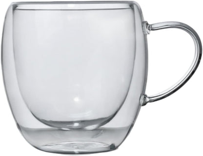 Good Morning Glass Cup with Handle - Microwave Safe, Reusable Breakfast & Milk Cup, Food-Grade Recyclable Glassware for Oatmeal, Cereal, and More, Hand Wash Only