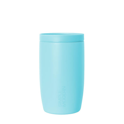 Simple Modern Insulated Travel Coffee Mug 360° Lid | 16oz | Green | Voyager Ceramic-Lined Insulated Stainless Steel Coffee Tumbler Iced Coffee Cup, Mug with Lid | Fits Cupholder, Sea Glass Sage