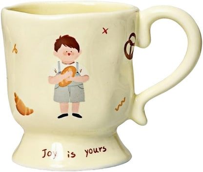 300Ml Ceramic Oatmeal Breakfast Milk Cup For Couples