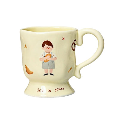 300Ml Ceramic Oatmeal Breakfast Milk Cup For Couples