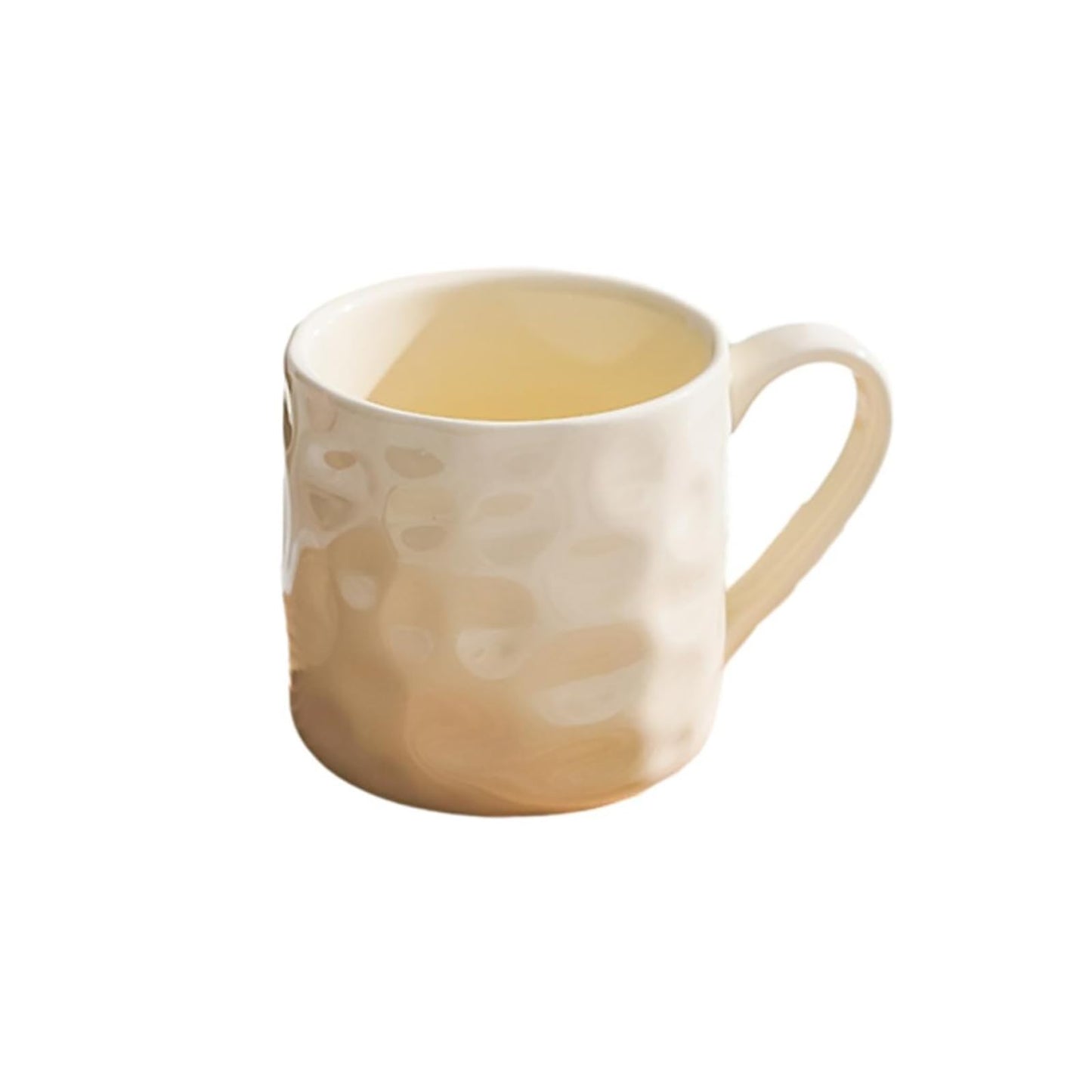 400ml/13.5oz ceramic cream wind breakfast cup household fresh creative drinking utensils-silver-edged milk yellow -400ml