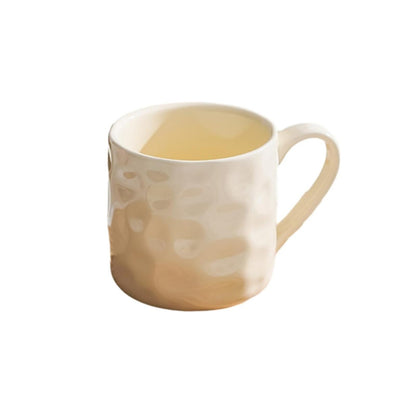 400ml/13.5oz ceramic cream wind breakfast cup household fresh creative drinking utensils-silver-edged milk yellow -400ml