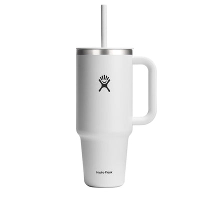 Hydro Flask Travel Tumbler with Handle, Lid and Straw - Insulated Stainless Steel in 40 Oz Trillium