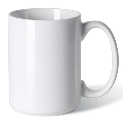 15 OZ Coffee Mug, Classic Blank Ceramic Cup with Large Handle for Tea Latte Cappuccino, Blue
