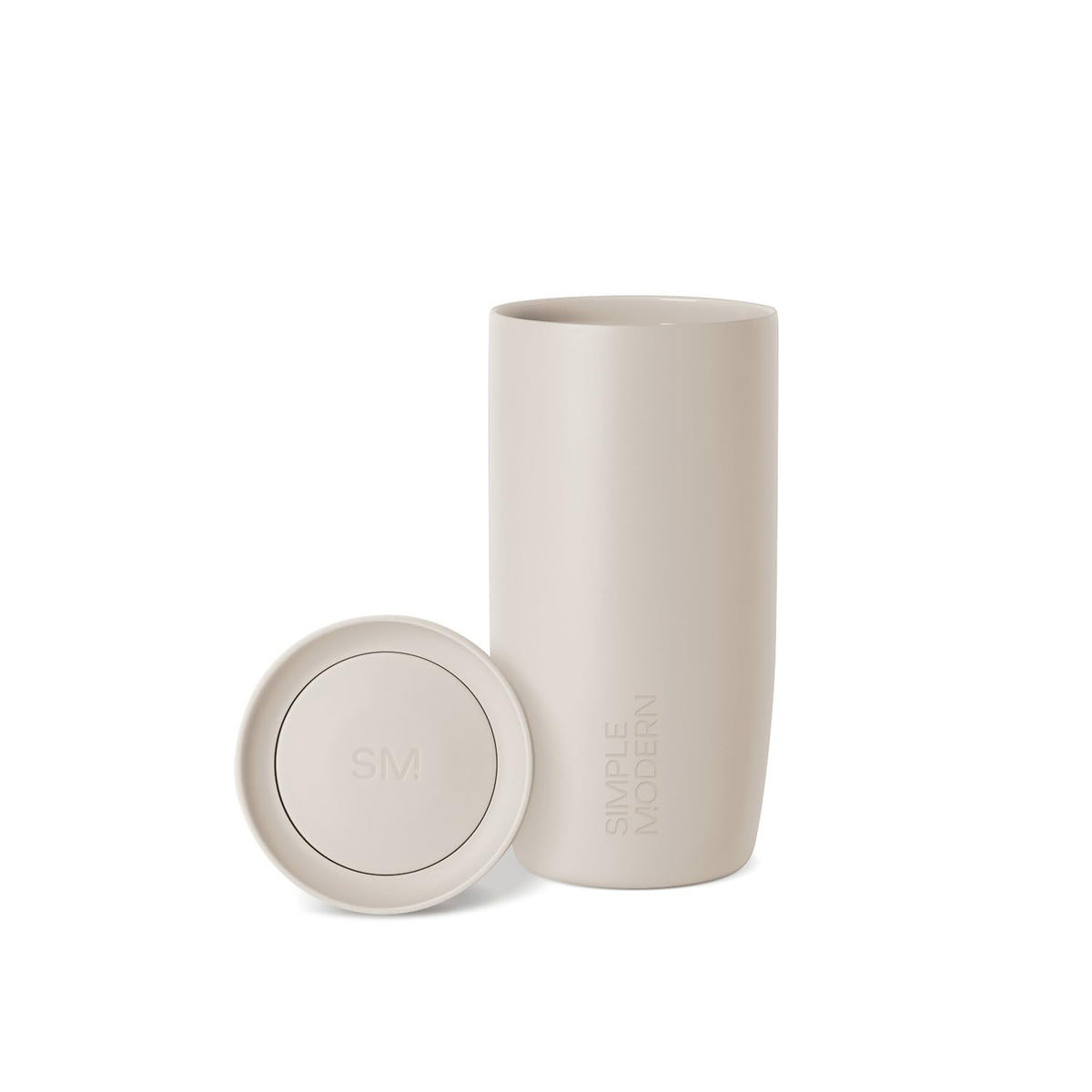 Simple Modern Insulated Travel Coffee Mug 360° Lid | 16oz | Green | Voyager Ceramic-Lined Insulated Stainless Steel Coffee Tumbler Iced Coffee Cup, Mug with Lid | Fits Cupholder, Sea Glass Sage