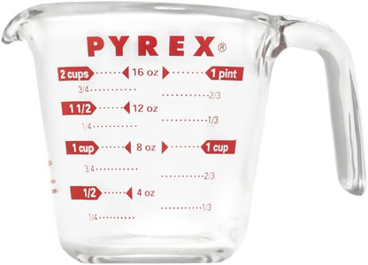 Pyrex Prepware 6001075 Measuring Cup, Red Graphics, Clear