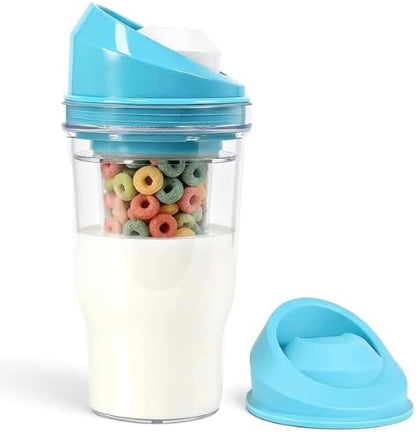 Portable Plastic Cereal Cup for Breakfast Easy to Carry to Go Cereal and Milk Container