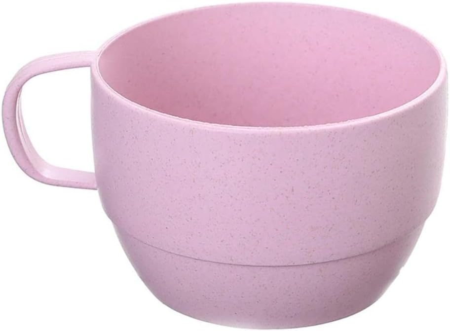 European Style Lightweight Milk Cup, Wide Mouth Simple Breakfast Drinking Cup Flat Bottom Drinking Cup(Pink)
