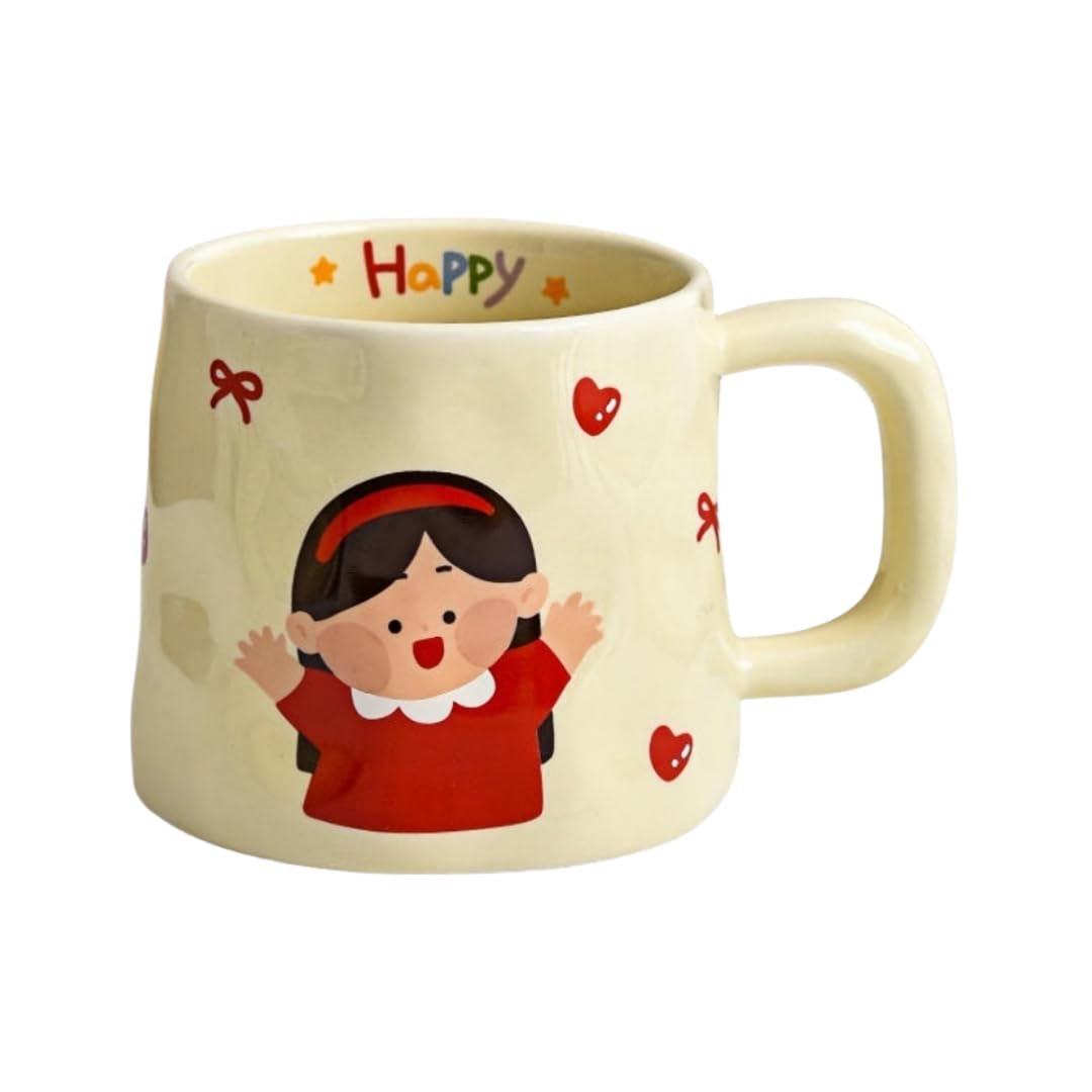 380Ml Ceramic Cartoon Family Breakfast Milk Cup