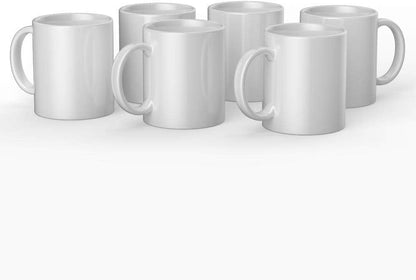 Cricut Beveled Blank Mug to Decorate, White (6 count) | Ceramic-Coated, Dishwasher & Microwave Safe - Mug Press & Infusible Ink Compatible,12 Oz Sublimation