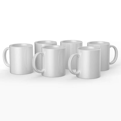 Cricut Beveled Blank Mug to Decorate, White (6 count) | Ceramic-Coated, Dishwasher & Microwave Safe - Mug Press & Infusible Ink Compatible,12 Oz Sublimation