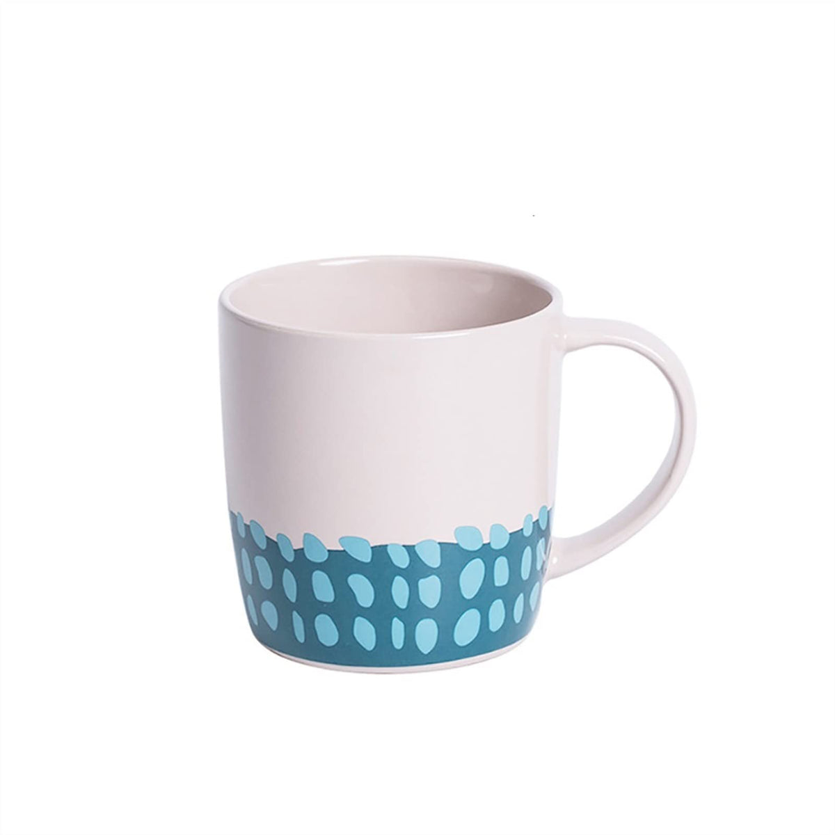 Milk Breakfast Cup 330ml Ceramic Bone China Juice Tea Coffee Cup Office Cup Polka Dot Gift(Groen 330ml) (Roze 330ml)