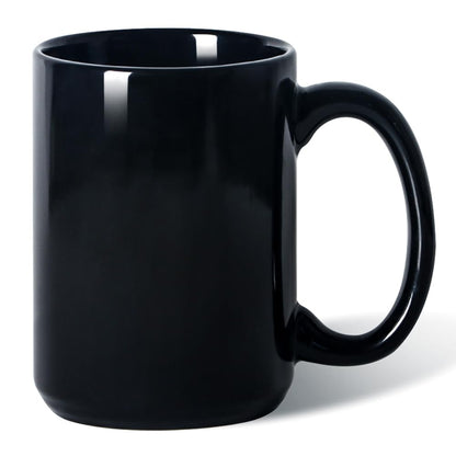 15 OZ Coffee Mug, Classic Blank Ceramic Cup with Large Handle for Tea Latte Cappuccino, Blue