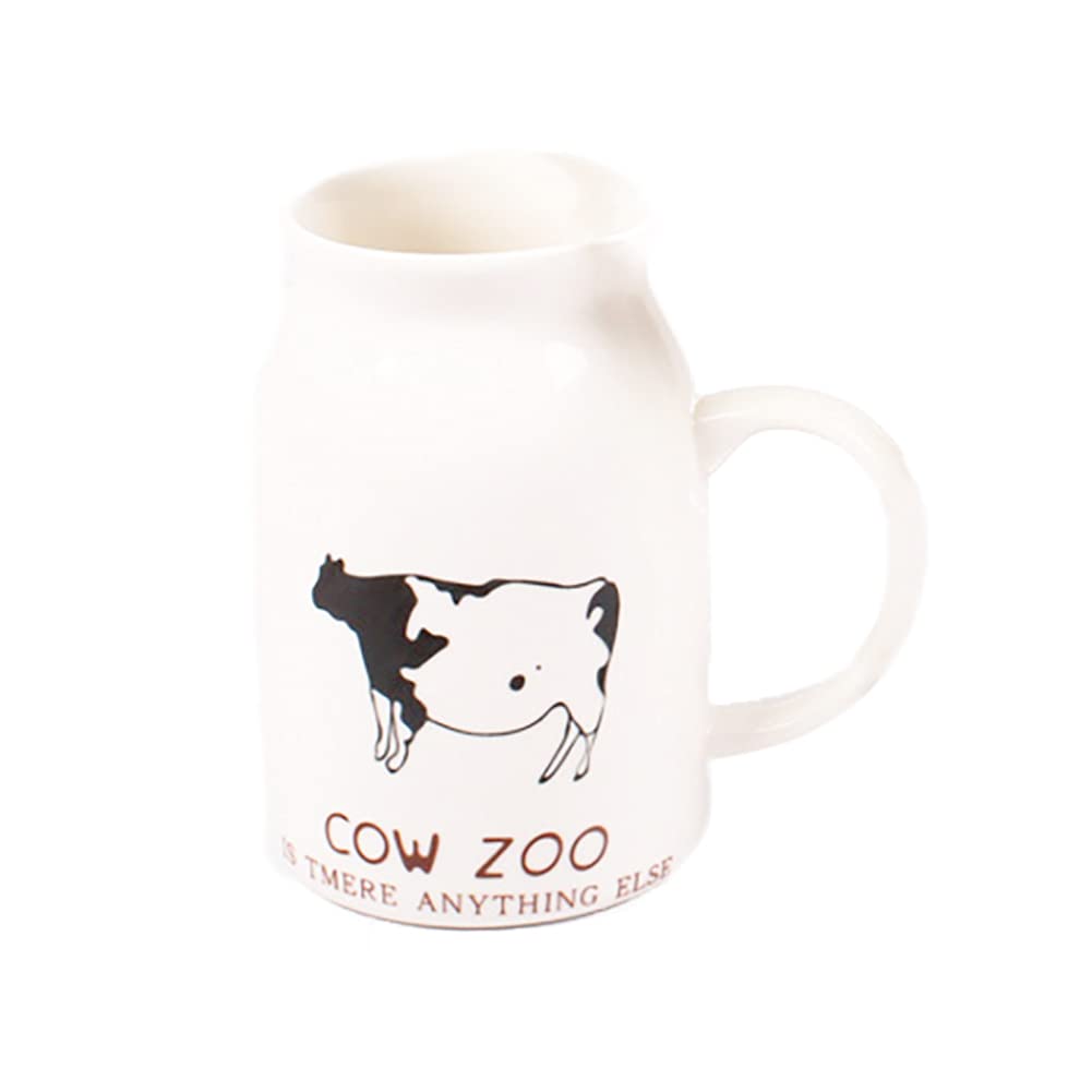 ZaH Milk Bottle Mug Ceramic 8oz Morning Mugs for Home Office School Restaurant Club Party, Milk Cup Novelty Coffee Mug Water Juice Cups, Milk
