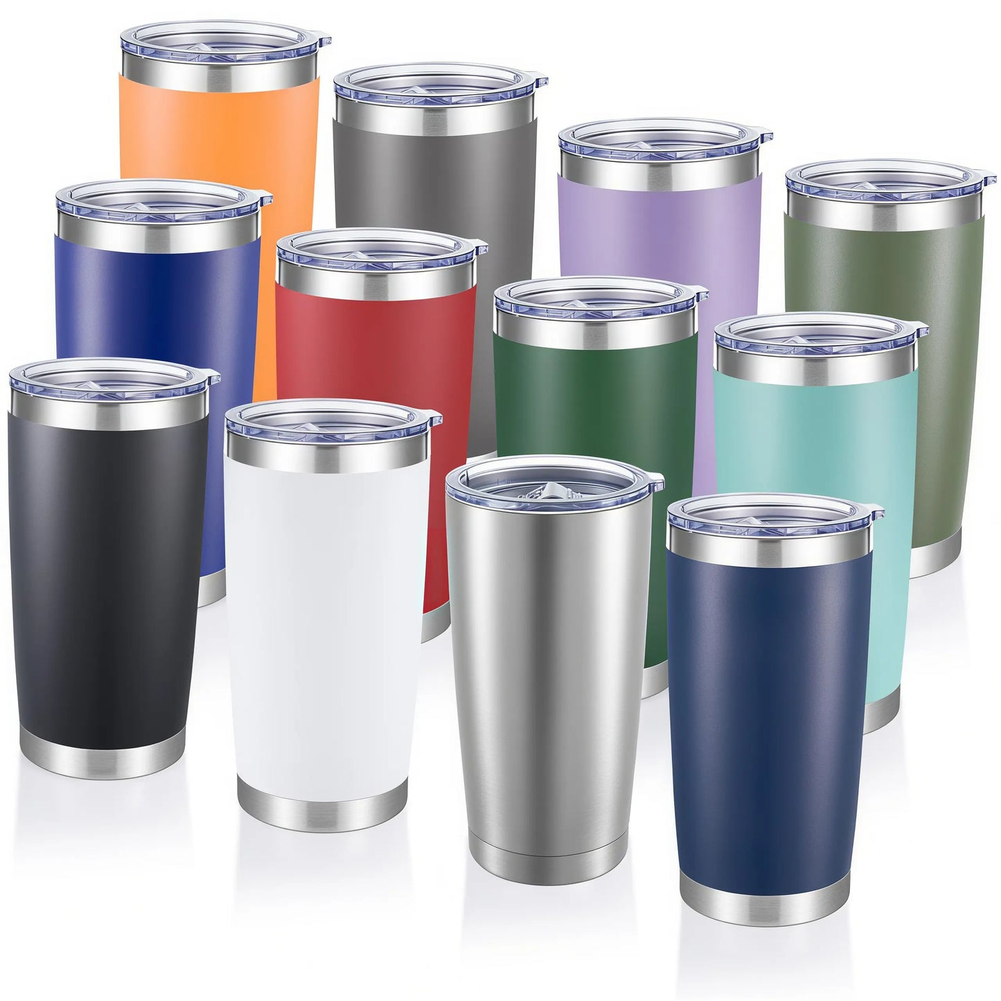 LMMAKE 1PC 20oz Portable Wide Mouth Reusable Thermos Cup, Double-Wall Vacuum Insulated Stainless Steel Flask with Powder-Coated Lid, Kitchenware Drinkware for Hot & Cold Drinks