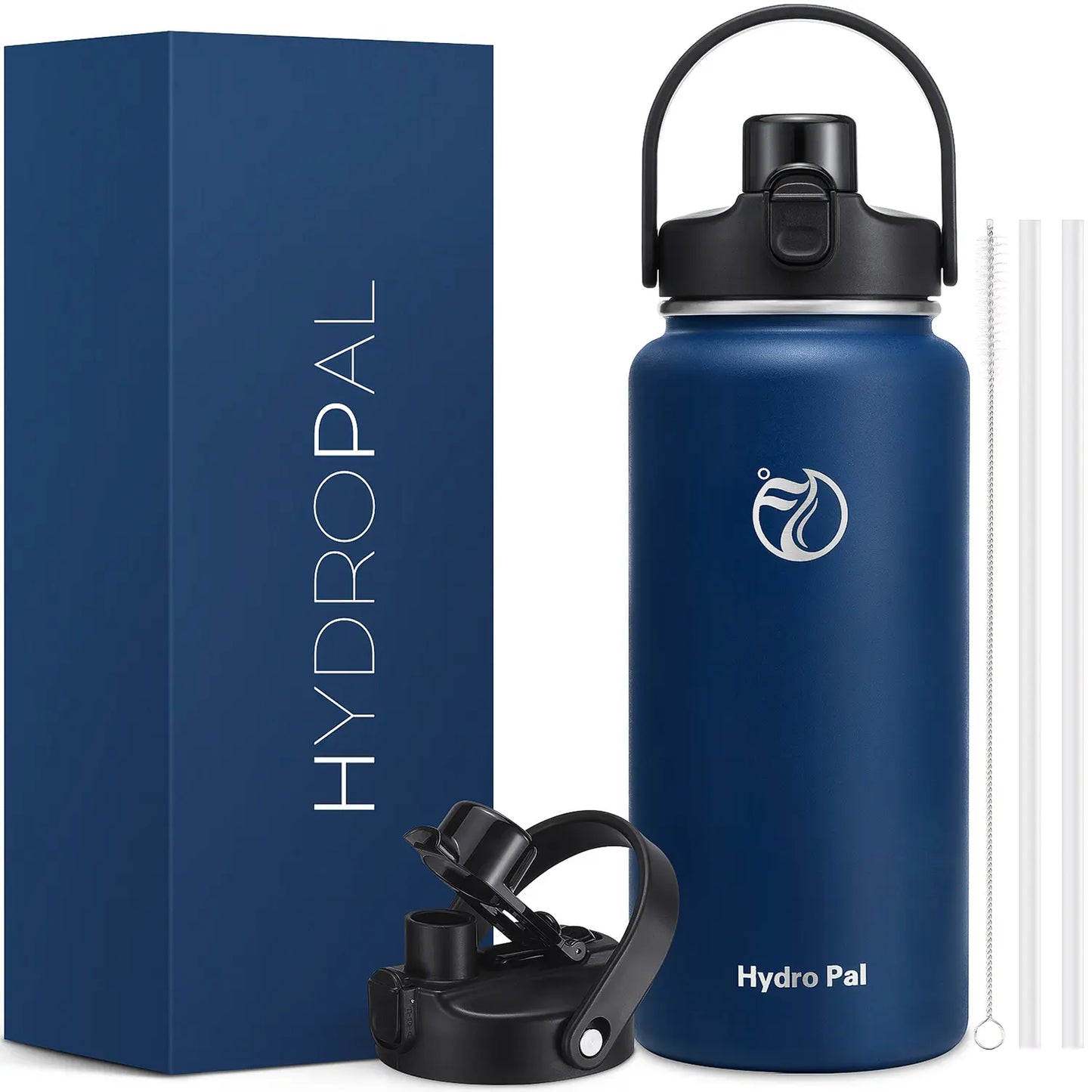 HydroPal 64oz Insulated Stainless Steel Water Bottle, Half Gallon, 2-in-1 Lid (Chug & Straw), Double-Walled Vacuum, Leak-Proof, Wide Mouth, Drinkware #Summervibes