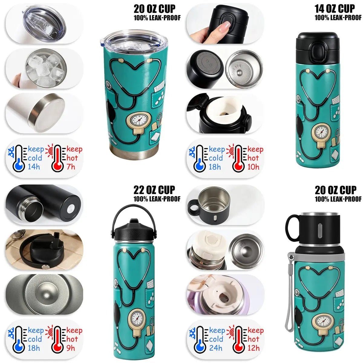 Stainless Steel Vacuum Insulated Tumbler Flasks, Drinkware Flasks, 30 oz/40 oz Double-Wall Leakproof Travel Cup for Gym, Hiking and Daily Use, Ideal Birthday Gift #GLOBAL PICKS