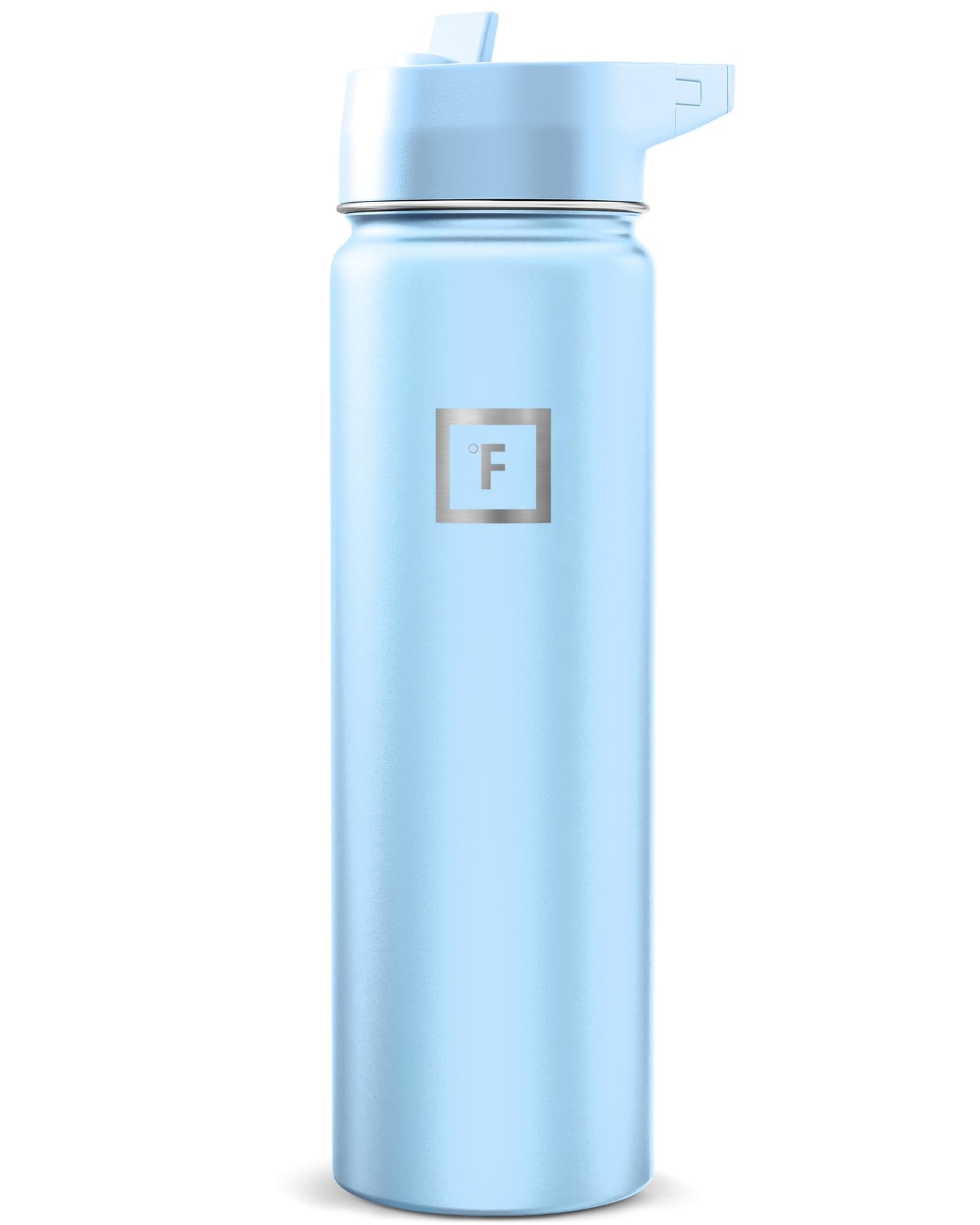 IRON °FLASK 32 oz Wide Mouth Water Bottle with 3 Lids | Insulated Stainless Steel Sports Water Bottle with 3 Leakproof Lids - BPA Free, Cold 24 Hrs, Sweat Free (Midnight Black)