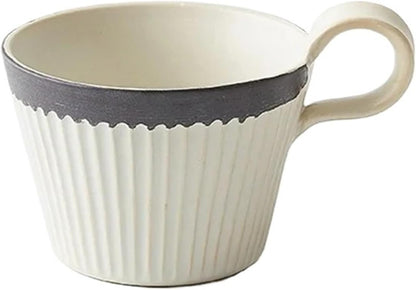 Easy to Clean 320ml Coffee Cup, Vintage Ceramic Breakfast Milk Cup, for Office, Home Use(White)