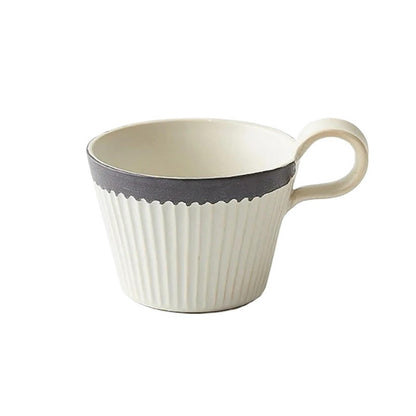 Easy to Clean 320ml Coffee Cup, Vintage Ceramic Breakfast Milk Cup, for Office, Home Use(White)