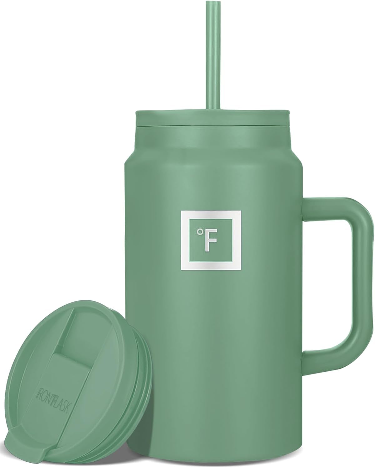 IRON °FLASK 40 oz Co-Pilot Insulated Travel Mug | Insulated Travel Mug with Straw & Flip Cap Lids - Cup Holder Fit, Leakproof, BPA Free (Aurora)