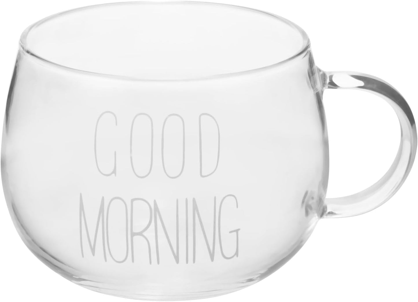 Gatuida Heat-resistant Glass Milk Cup with Handle, Delicate Breakfast Mug, Multi-function Glass Coffee and Cereal Cup for Home and Microwave Use