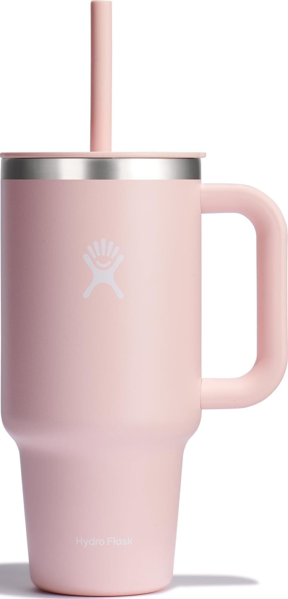 Hydro Flask Travel Tumbler with Handle, Lid and Straw - Insulated Stainless Steel in 40 Oz Agave