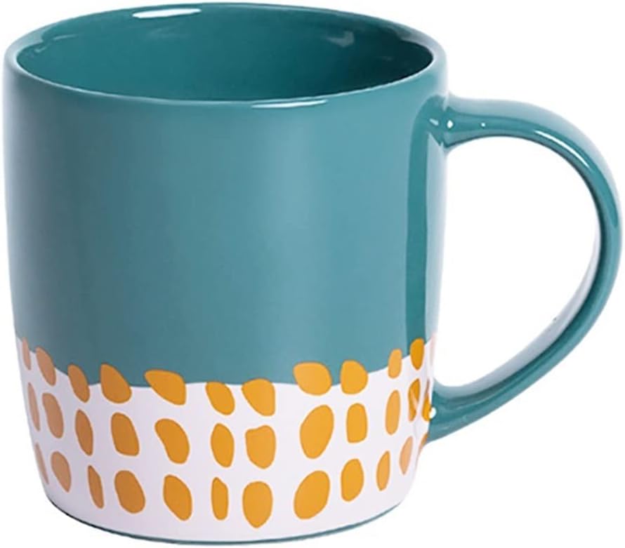 Milk Breakfast Cup 330ml Ceramic Bone China Juice Tea Coffee Cup Office Cup Polka Dot Gift(Groen 330ml) (Groen 330ml)