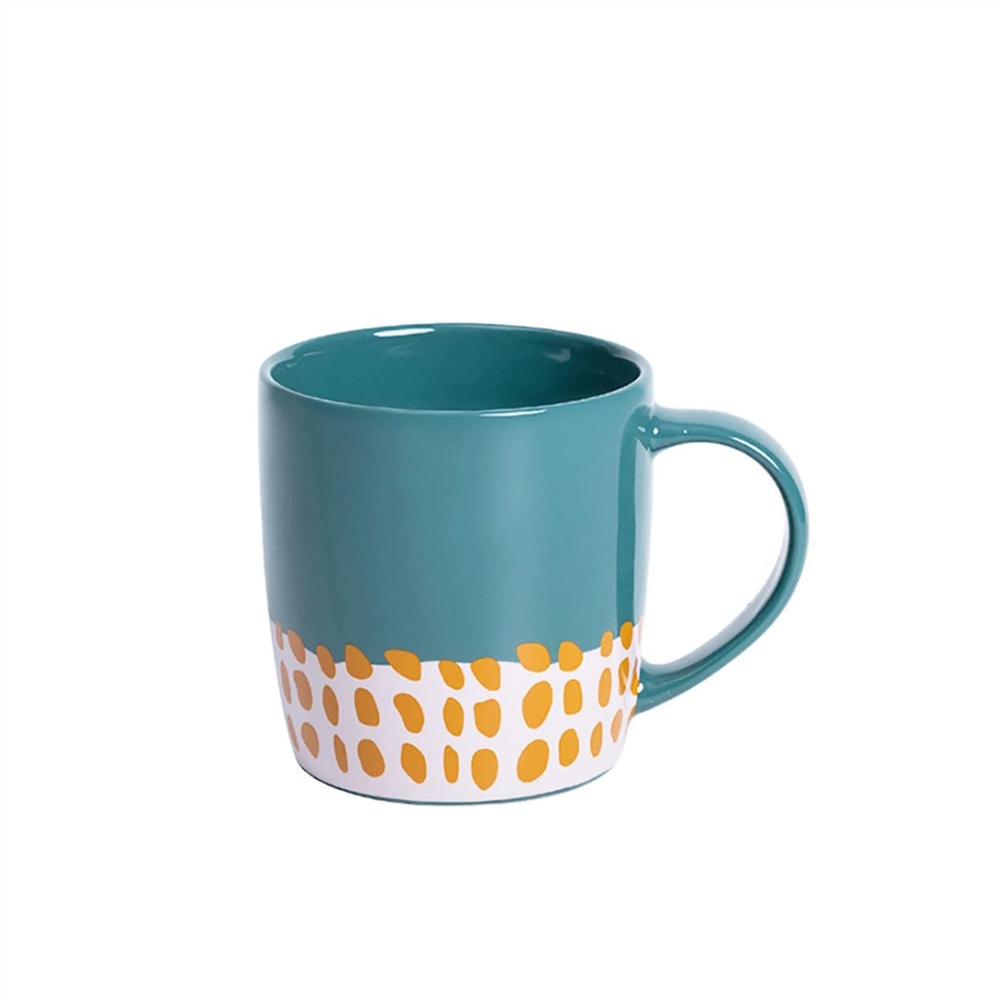 Milk Breakfast Cup 330ml Ceramic Bone China Juice Tea Coffee Cup Office Cup Polka Dot Gift(Groen 330ml) (Roze 330ml)