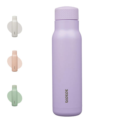 BJPKPK 21 oz Insulated Water Bottle, Leakproof Stainless Steel Flask | Double Wall Vacuum, Keeps Hot/Cold, Metal, BPA Free, Dishwasher Safe, Slim, Cupholder, Narrow, Reusable, Black