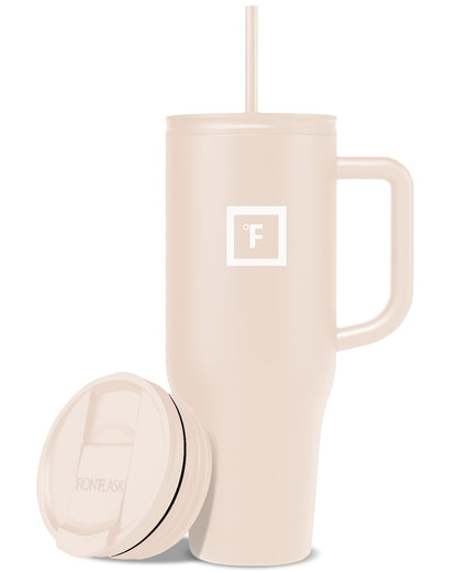 IRON °FLASK 40 oz Co-Pilot Insulated Travel Mug | Insulated Travel Mug with Straw & Flip Cap Lids - Cup Holder Fit, Leakproof, BPA Free (Aurora)
