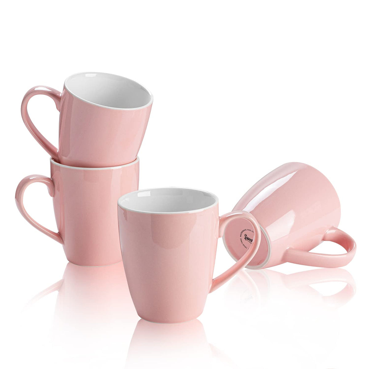 Sweese Porcelain Coffee Mugs - 16 Ounce - Set of 6, Cups for Latte, Hot Tea, Cappuccino, Mocha, Cocoa, White